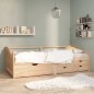 vidaXL Divano Letto 3 Posti con Cassetti in Pino Massello 90x200cm vidaXL Divano Letto 3 Posti con Cassetti in Pino Massello 90x200cm