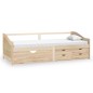 vidaXL Divano Letto 3 Posti con Cassetti in Pino Massello 90x200cm vidaXL Divano Letto 3 Posti con Cassetti in Pino Massello 90x200cm