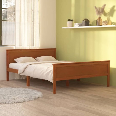 vidaXL Giroletto Marrone Miele in Legno Massello di Pino 140x200 cm
