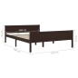 vidaXL Giroletto Marrone Scuro in Legno Massello di Pino 160x200 cm vidaXL Giroletto Marrone Scuro in Legno Massello di Pino 160x200 cm