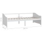 vidaXL Divano Letto a 3 Posti Bianco Legno Massello di Pino 90x200cm