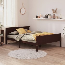 vidaXL Giroletto Marrone Scuro in Legno Massello di Pino 140x200 cm