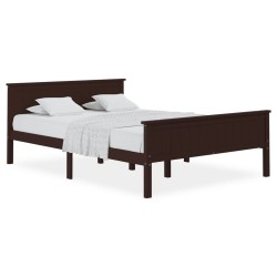 vidaXL Giroletto Marrone Scuro in Legno Massello di Pino 140x200 cm