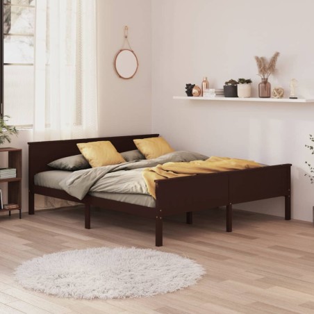 vidaXL Giroletto Marrone Scuro in Legno Massello di Pino 180x200 cm