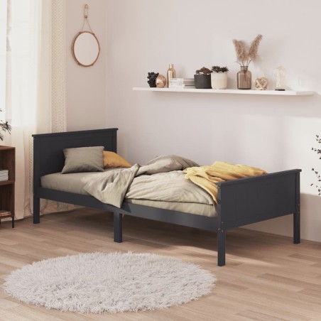 vidaXL Giroletto Grigio in Legno Massello di Pino 100x200 cm