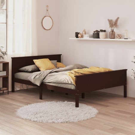 vidaXL Giroletto Marrone Scuro in Legno Massello di Pino 120x200 cm