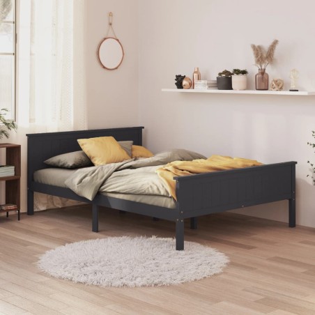 vidaXL Giroletto Grigio in Legno Massello di Pino 160x200 cm