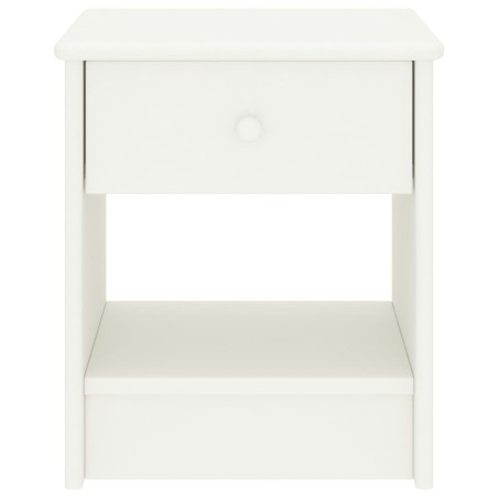 vidaXL Comodino Bianco 35x30x40 cm in Legno Massello di Pino