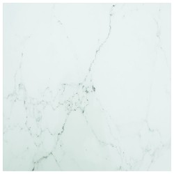 vidaXL Piano Tavolo Bianco 70x70 cm 6 mm Vetro Temperato Aspetto Marmo