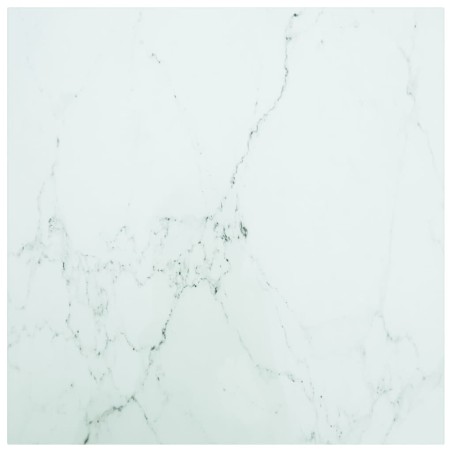 vidaXL Piano Tavolo Bianco 70x70 cm 6 mm Vetro Temperato Aspetto Marmo