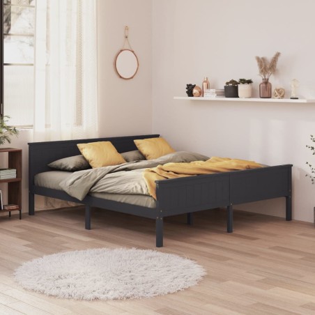 vidaXL Giroletto Grigio in Legno Massello di Pino 200x200 cm