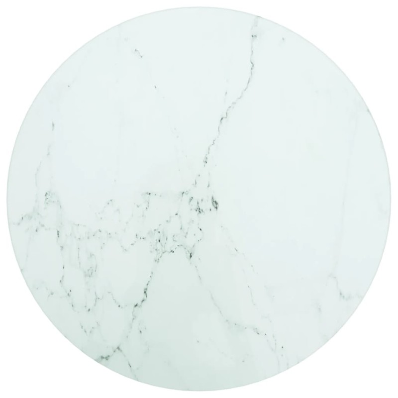 vidaXL Piano per Tavolo Bianco Ø30x0,8 cm Vetro Temperato Aspetto Marmo vidaXL Piano per Tavolo Bianco Ø30x0,8 cm Vetro Temperato Aspetto Marmo