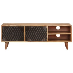vidaXL Mobile Porta TV 115x30x39 cm in Legno Massello di Acacia