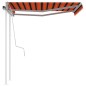 vidaXL Tenda da Sole Retrattile Manuale Pali 3x2,5 m Arancio Marrone