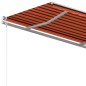 vidaXL Tenda da Sole Retrattile Manuale Pali 3x2,5 m Arancio Marrone