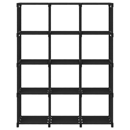 vidaXL Mensola con 12 Vani a Cubo Nera 103x30x141 cm in Tessuto