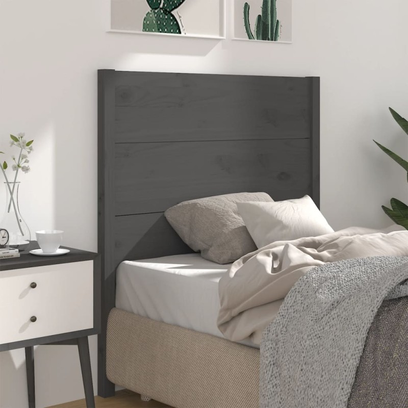 Testiera per Letto Grigia 96x4x100 cm in Legno Massello di Pino Testiera per Letto Grigia 96x4x100 cm in Legno Massello di Pino