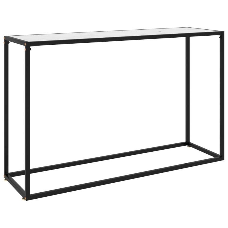vidaXL Tavolo Consolle Bianco 120x35x75 cm in Vetro Temperato vidaXL Tavolo Consolle Bianco 120x35x75 cm in Vetro Temperato