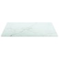 vidaXL Piano Tavolo Bianco 30x30 cm 6mm Vetro Temperato Aspetto Marmo