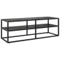 vidaXL Mobile Porta TV Nero con Vetro Marmo Nero 120x40x40 cm vidaXL Mobile Porta TV Nero con Vetro Marmo Nero 120x40x40 cm