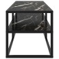 vidaXL Mobile Porta TV Nero con Vetro Marmo Nero 120x40x40 cm vidaXL Mobile Porta TV Nero con Vetro Marmo Nero 120x40x40 cm