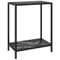 vidaXL Tavolo Consolle Nero 60x35x75 cm in Vetro Temperato vidaXL Tavolo Consolle Nero 60x35x75 cm in Vetro Temperato