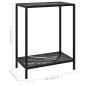 vidaXL Tavolo Consolle Nero 60x35x75 cm in Vetro Temperato vidaXL Tavolo Consolle Nero 60x35x75 cm in Vetro Temperato