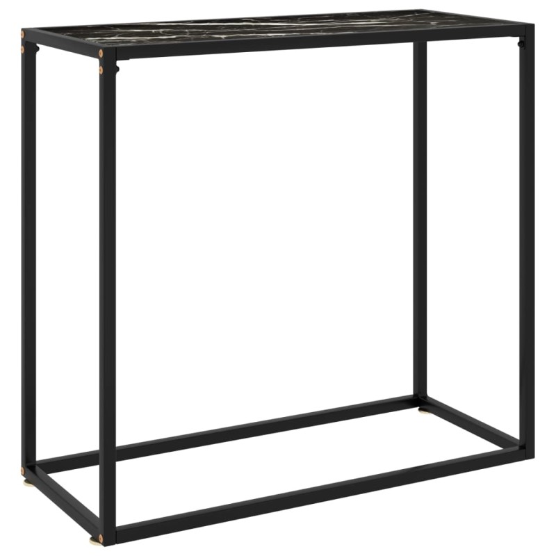 vidaXL Tavolo Consolle Nero 80x35x75 cm in Vetro Temperato vidaXL Tavolo Consolle Nero 80x35x75 cm in Vetro Temperato