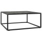 vidaXL Tavolino da Salotto Nero con Vetro Marmo Nero 80x80x35 cm vidaXL Tavolino da Salotto Nero con Vetro Marmo Nero 80x80x35 cm