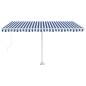 Tenda Retrattile Manuale Autoportante 450x300 cm Blu Bianca Tenda Retrattile Manuale Autoportante 450x300 cm Blu Bianca