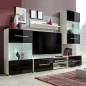 Unità Mobile Vetrina TV a Parete 5 pz Illuminazione LED Nero Unità Mobile Vetrina TV a Parete 5 pz Illuminazione LED Nero