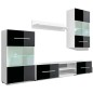Unità Mobile Vetrina TV a Parete 5 pz Illuminazione LED Nero Unità Mobile Vetrina TV a Parete 5 pz Illuminazione LED Nero