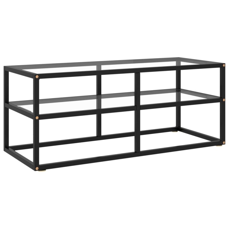 vidaXL Mobile Porta TV Nero con Vetro Temperato 100x40x40 cm vidaXL Mobile Porta TV Nero con Vetro Temperato 100x40x40 cm