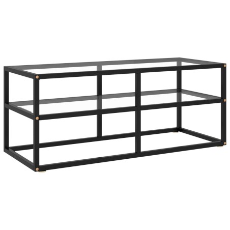 vidaXL Mobile Porta TV Nero con Vetro Temperato 100x40x40 cm 