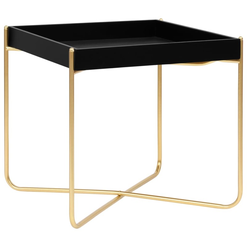 vidaXL Tavolino Laterale Nero e Oro 38x38x38,5 cm in MDF vidaXL Tavolino Laterale Nero e Oro 38x38x38,5 cm in MDF