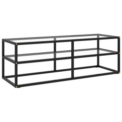 vidaXL Mobile Porta TV Nero con Vetro Temperato 120x40x40 cm 
