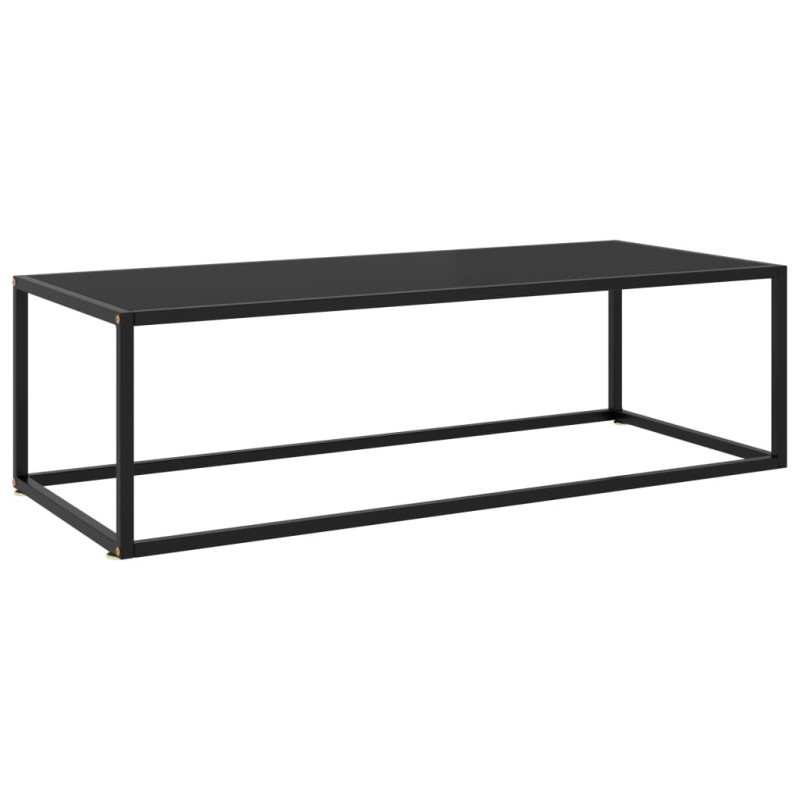 vidaXL Tavolino da Salotto Nero con Vetro Nero 120x50x35 cm 