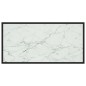 vidaXL Tavolino da Salotto Nero con Vetro Marmo Bianco 100x50x35 cm 