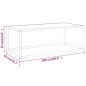 vidaXL Tavolino da Salotto Nero con Vetro Marmo Bianco 100x50x35 cm 