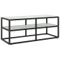 vidaXL Mobile Porta TV Nero con Vetro Marmo Bianco 100x40x40 cm vidaXL Mobile Porta TV Nero con Vetro Marmo Bianco 100x40x40 cm