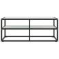 vidaXL Mobile Porta TV Nero con Vetro Marmo Bianco 100x40x40 cm vidaXL Mobile Porta TV Nero con Vetro Marmo Bianco 100x40x40 cm