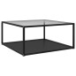 vidaXL Tavolino Trasparente e Nero 80x80x35cm in Vetro Temperato vidaXL Tavolino Trasparente e Nero 80x80x35cm in Vetro Temperato