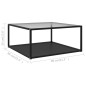 vidaXL Tavolino Trasparente e Nero 80x80x35cm in Vetro Temperato vidaXL Tavolino Trasparente e Nero 80x80x35cm in Vetro Temperato