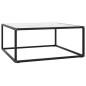 vidaXL Tavolino da Salotto Nero con Vetro Marmo Bianco 80x80x35 cm vidaXL Tavolino da Salotto Nero con Vetro Marmo Bianco 80x80x35 cm