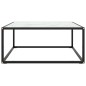 vidaXL Tavolino da Salotto Nero con Vetro Marmo Bianco 80x80x35 cm vidaXL Tavolino da Salotto Nero con Vetro Marmo Bianco 80x80x35 cm