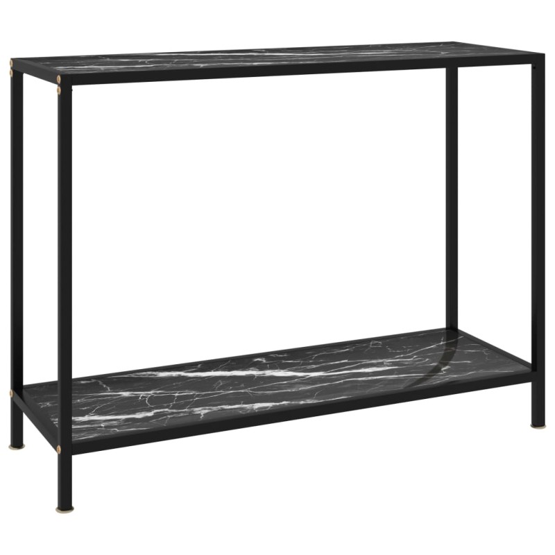 vidaXL Tavolo Consolle Nero 100x35x75 cm in Vetro Temperato vidaXL Tavolo Consolle Nero 100x35x75 cm in Vetro Temperato