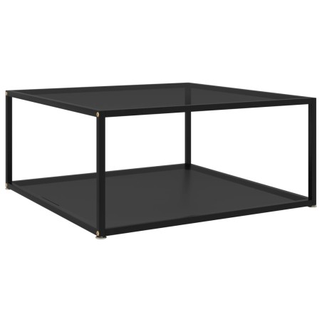 322893 vidaXL Coffee Table Black 80x80x35 cm Tempered Glass