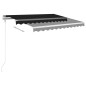 Tenda da Sole Retrattile Manuale con Pali 3x2,5 m Antracite Tenda da Sole Retrattile Manuale con Pali 3x2,5 m Antracite
