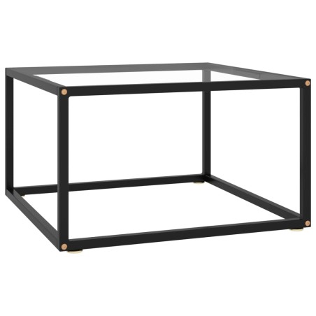 vidaXL Tavolino da Salotto Nero con Vetro Temperato 60x60x35 cm 