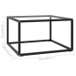 vidaXL Tavolino da Salotto Nero con Vetro Temperato 60x60x35 cm 